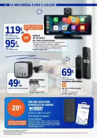 Catalogue E.Leclerc page 10: UGREEN Cube multiprises €49,99, BIGBEN CARPLAYSCREEN10DASH €95,99