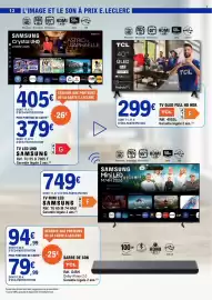 Catalogue E.Leclerc page 12: TCL TV QLED FULL HD HDR €299,00, TCL BARRE DE SON €79,99