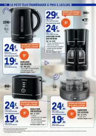 Catalogue E.Leclerc page 16: SEVERIN CAFETIÈRE FILTRE €24,90, SEVERIN GRILLE-PAIN €19,90