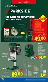 Volantino Lidl settimana 35 Pagina 24: PARKSIDE Affilatore per punte trapano €14,99, PARKSIDE Trapano a colonna €89,00