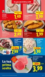 Volantino Lidl settimana 35 Pagina 9: GASTRONOMIA DI MARE Mazzancolle sgusciate €3,99, Bocconcini di filetto di pollo €2,49