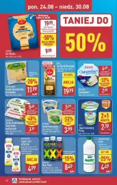 ALDI gazetka tydzień 35 Strona 10: MILSANI Serek twarogowy €3,99, BAKOMA Maxi Meal €8,49