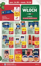 ALDI gazetka tydzień 35 Strona 12: Gran Moravia ser typu włoskiego €7,99, ALL SEASONS Passata Rustica €4,99
