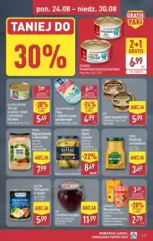 ALDI gazetka tydzień 35 Strona 15: MK Czeresnie w syropie €11,99, MK Szprot smażony mix €5,99