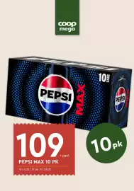 Coop Mega kundeavis uke 35 Side 13: PEPSI MAX 10 PK €109,00