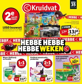 Kruidvat folder Pagina 1: Ariel wasmiddel pods gigapack €32,99, Kruidvat menstruatie-producten €2,18