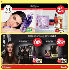 Kruidvat folder Pagina 14: Syoss base, root retouch en color glaze €15,00, Syoss oleo intense en brow tint €20,00