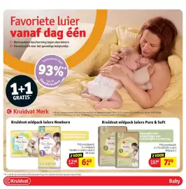 Kruidvat folder Pagina 50: Kruidvat midpack luiers Pure & Soft €7,99, Kruidvat midpack luiers Newborn €6,49