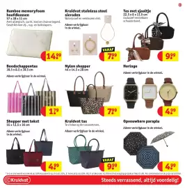 Kruidvat folder Pagina 69: Opvouwbare paraplu €4,99, Horloge €4,99