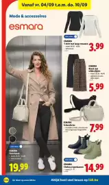 Lidl folder week 36 Pagina 24: Esmara schoudertas €7,99, Chelsea regenlaarzen €14,99