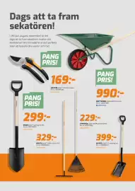 Bolist reklamblad Sida 2: SPADE €299,00, SKOTTKÄRRA €990,00