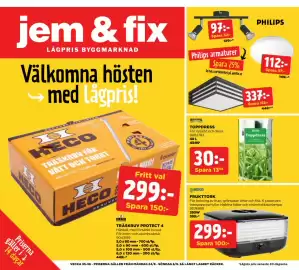Jem&Fix reklamblad Sida 1: TOPPDRESS €30,00, Philips armaturer