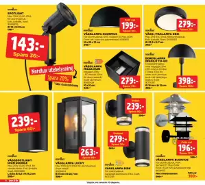 Jem&Fix reklamblad Sida 8: BORDSLAMPA INGHILD TO-GO €398,00, VÄGGLAMPA MILDA KUBI €279,00