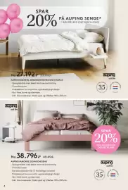 SENG tilbudsavis Side 4: Auping Auronde Elevationsseng €38.796,00, Auping Essential sengeramme med One madras €27.192,00