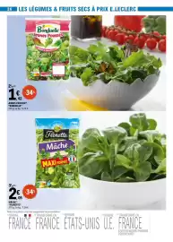 Catalogue E.Leclerc page 26: Bonduelle Jeunes Pousses €1,42, Florette Mâche €2,05