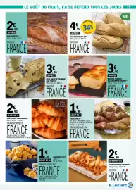 Catalogue E.Leclerc page 29: LES 3 MEUNIERS CROISSANTS PUR BEURRE €2,90, PAIN RUSTIQUE BIO €4,55