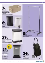 Catalogue E.Leclerc page 55: DECOBIN Poubelle à pédale €27,99, HOMESIDE Poubelle à pédale €24,90