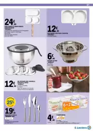 Catalogue E.Leclerc page 61: POÊLE PUZZLEPAN DURANDAL €12,45, BAUMALU Bol pâtissier avec couvercle, poussoir et râpes €12,90