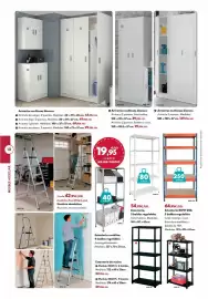 Catálogo BricoCentro Página 10: Estantería 3060s/4 132x60x30cm €22,95, Escalera doméstica aluminio 3 peldaños €42,95