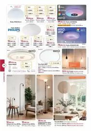 Catálogo BricoCentro Página 14: Plafón pogliola-stars - 12w 4000k 1200lm ø 26cm €10,95, Lámpara pie metal negra h150cm €19,95