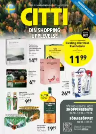 Citti reklamblad Sida 1: Jägermeister, EUR 6.99 €6,99, Riesling eller Rosé Kvalitetsvin, EUR 11.99 €11,99