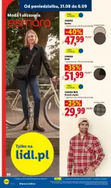 Lidl gazetka tydzień 36 Strona 10: Botki damskie Esmara €51,99, Koszula męska €29,99