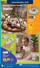 Lidl gazetka tydzień 36 Strona 22: Pluszowa zabawka dla niemowląt Lupilu €19,99, Mata edukacyjna niemowlęca Lupilu €79,00