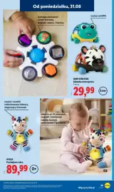 Lidl gazetka tydzień 36 Strona 23: Zabawka sensoryczna Baby Einstein żaba €29,99, Zabawka Przebojowa zebra Vtech €89,99