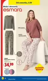 Lidl gazetka tydzień 36 Strona 40: Piżama damska z bawełny Esmara €34,99