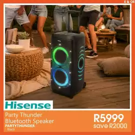Tafelberg Furnishers catalogue week 34 Page 12: Hisense Party Thunder Bluetooth Speaker €5.999,00