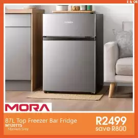 Tafelberg Furnishers catalogue week 34 Page 15: MORA 87L Top Freezer Bar Fridge €2.499,00