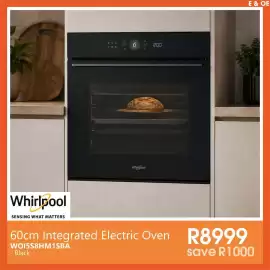 Tafelberg Furnishers catalogue week 34 Page 16: Whirlpool 60cm Integrated Electric Oven €8.999,00