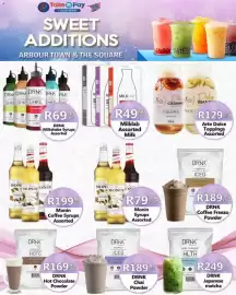 Take 'n Pay catalogue Page 16: DRNK Milkshake Syrups Assorted €69,99, Monin Coffee Syrups Assorted €199,99