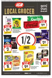 IGA catalogue week 35 Page 1: Coca-Cola or Sprite 10x375mL Selected Varieties €11,50