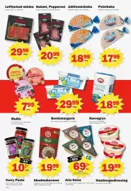 Pekås reklamblad vecka 35 Sida 2: Grilstad lufttorkad skinka €29,99, Polarkaka €17,99