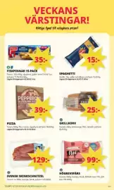 Tempo reklamblad vecka 35 Sida 4: Tony's pizza €39,00, Findus fiskpinnar €35,00