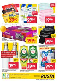 Rusta reklamblad vecka 35 Sida 16: Yes max power €39,90, Via tvättmedel pulver color stand €99,90