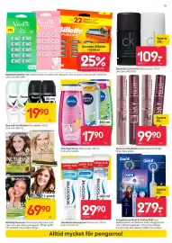 Rusta reklamblad vecka 35 Sida 13: Duschgel Nivea €17,90, Mascara Maybelline €99,90