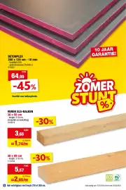 Hubo folder Pagina 8: Betonplex €64,99, Vuren SLS-balken €1,74