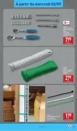 Catalogue ALDI semaine 36 page 39: WORKZONE CORDE MULTIFONCTION €2,99, WORKZONE CLÉ À CLIQUET OU JEU DE DOUILLES €7,99