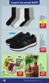 Catalogue ALDI semaine 36 page 52: UP 2 FASHION CHAUSURES €19,99, UP 2 FASHION CHAUSSETTES €4,99