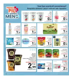 Volantino Spazio Conad settimana 35 Pagina 2: Gelato Magnum Algida €2,99, Mozzarella Granarolo €2,49