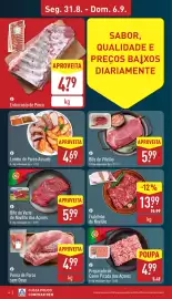 Folheto ALDI semana 36 Página 4: Perna de Porco sem Osso €4,99, Fraldinha de Novilho €13,99