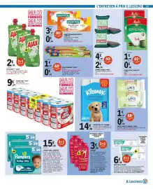 E.Leclerc folder Pagina 33: Lingettes désinfectantes sanytol €3,92, Changes bebe pampers €15,85