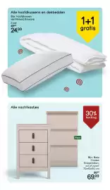 Leen Bakker folder week 35 Pagina 17: Alle nachtkastjes €69,99, Alle hoofdkussens en dekbedden €24,99
