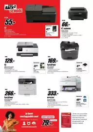 MediaMarkt folder week 35 Pagina 4: Brother DCPL3520CDWE Laserprinter €266,00, Brother mfcl2800dw laserprinter €169,00