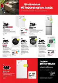 MediaMarkt folder week 35 Pagina 8: Hisense koel-vriescombinatie €399,00, Hisense warmtepompdroger €414,00