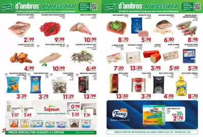 Volantino D'Ambros Pagina 4: Polpa a pezzi Mutti €3,78, Filetto persico africano IQF €10,99