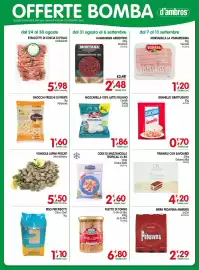 Volantino D'Ambros Pagina 7: Hamburger argentino Montana €2,48, Code di mazzancolle tropicali Cinque Stelle €2,60