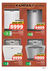 Power reklamblad vecka 35 Sida 37: Miele diskmaskin automatisk lucköppning €9.999,00, Miele Diskmaskin €11.999,00